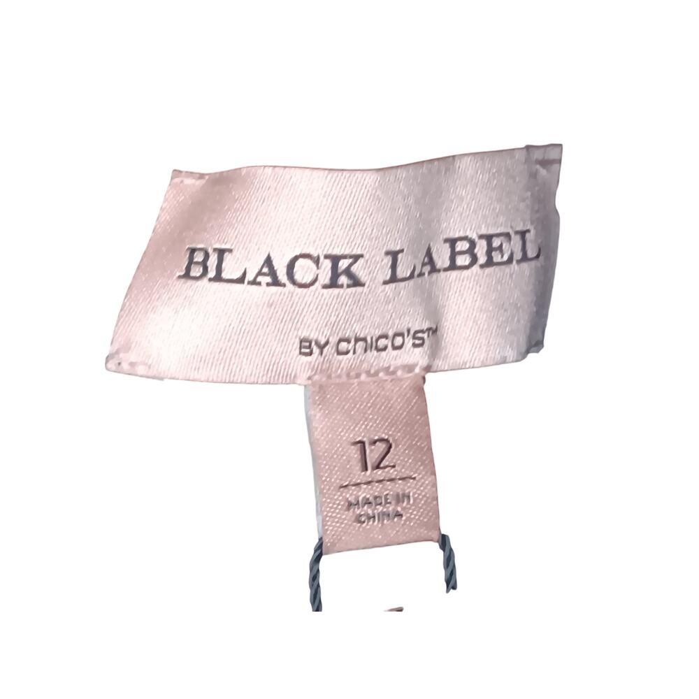 New with Tags Chico’s Black Label Pleated High Neck Dress Size 12 Black Modest - Picture 12 of 15